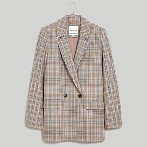 Madewell Double Breasted Blazer in Prejean Plaid XXL NWT